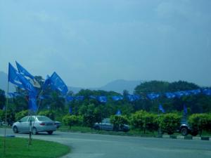 The flag of Barisan Nasional. The photo was taken during my trip to Malaysia in 2013, shortly before the election started.